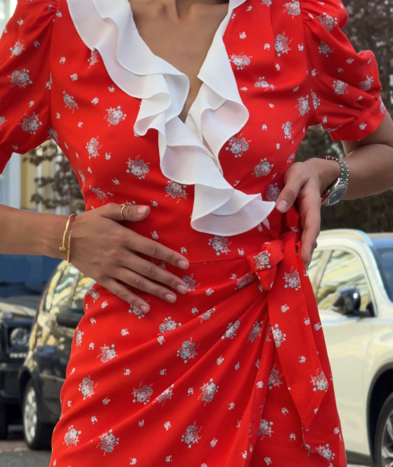 Red mini dress