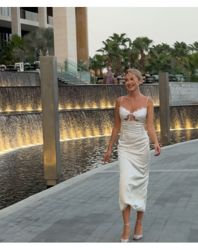 White midi dress