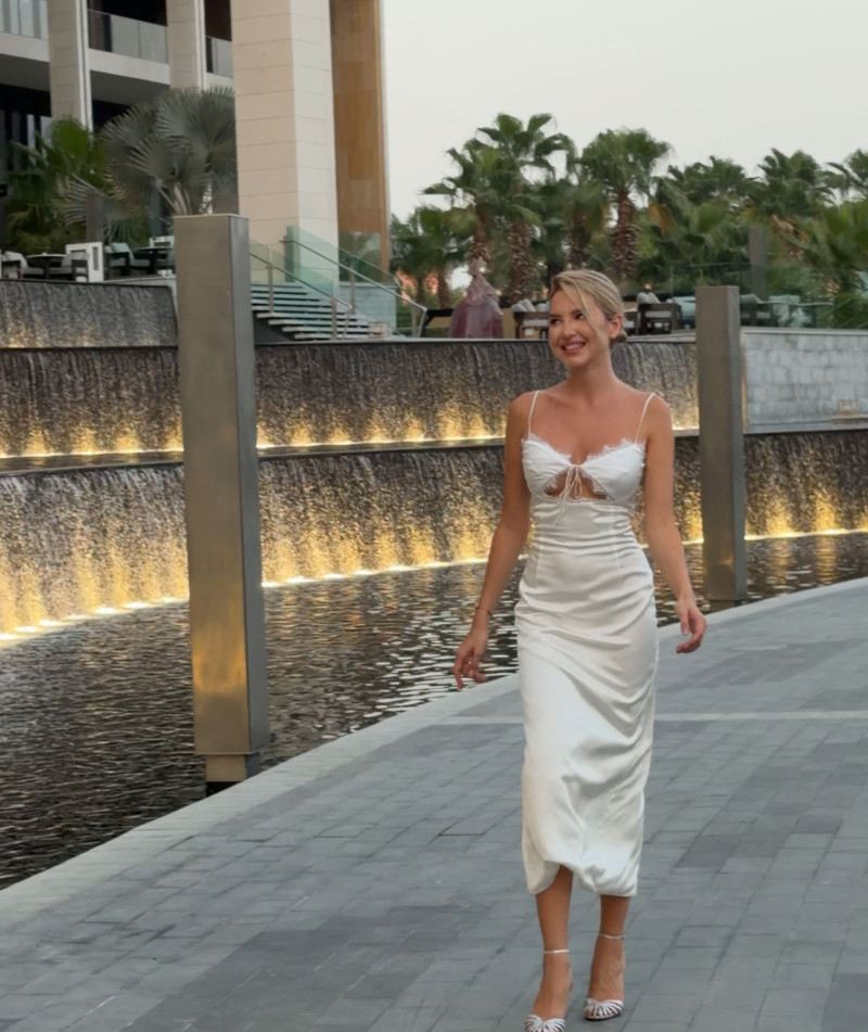 White midi dress