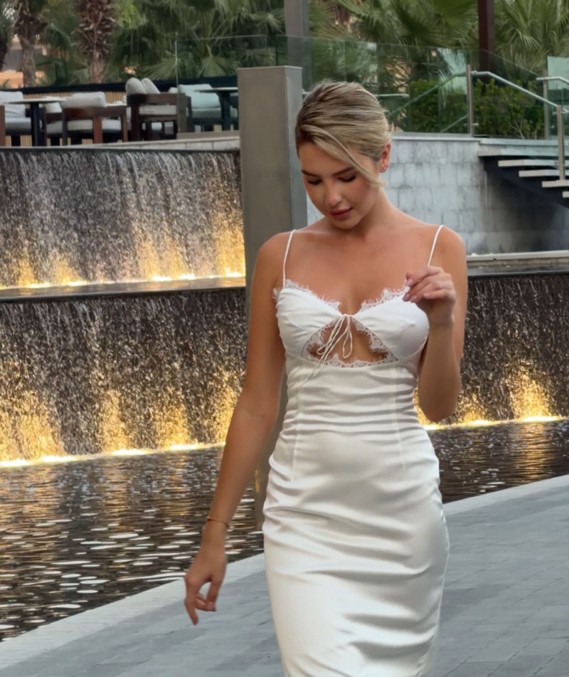 White midi dress