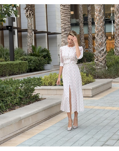 White midi dress